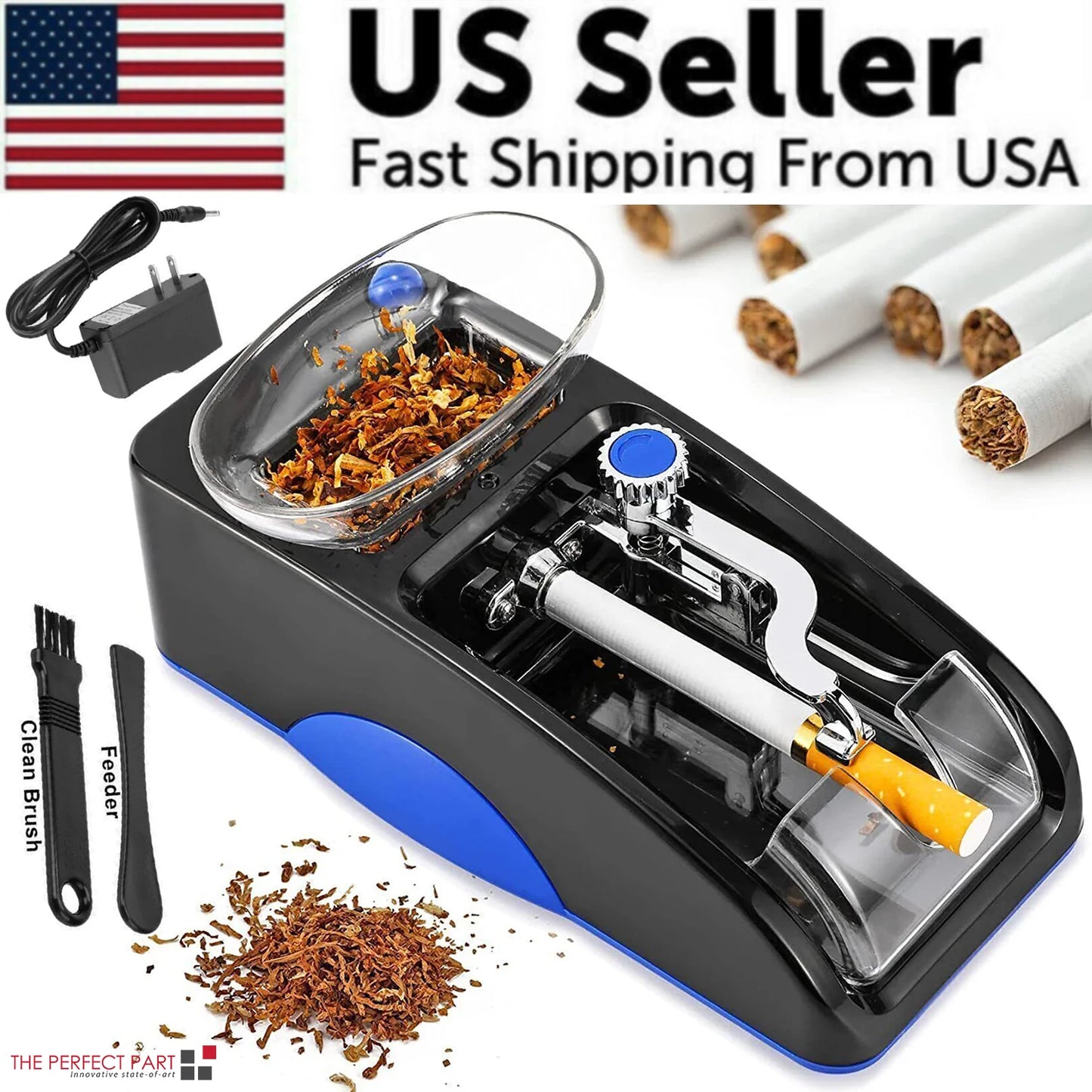 Cigarette Machine Automatic Electric Rolling Roller Tobacco Injector Maker US