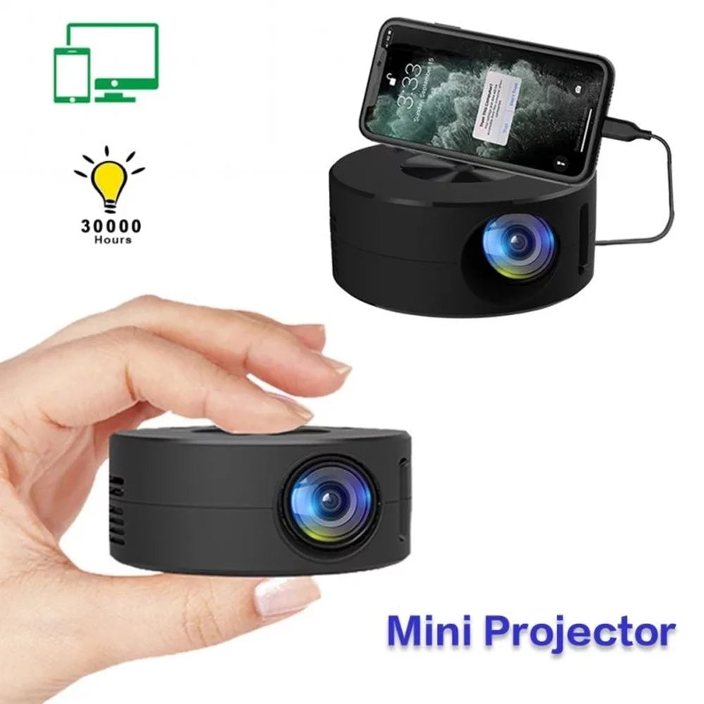 Mini Portable Projector, LED Mobile Phone Projector 1080P Supported for Home Children Theater Movie Projectors