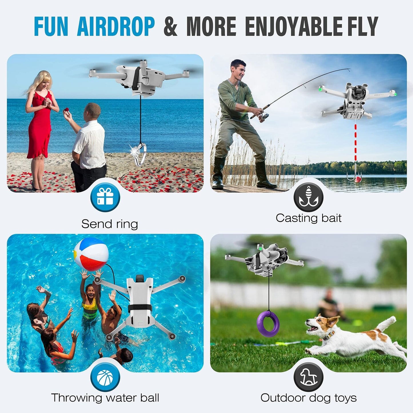 Drone Airdrop System DJI Mini 4K/Mini 4 Pro/Mini 3 3/Mini Se/Mini 2/Mini 2 SE