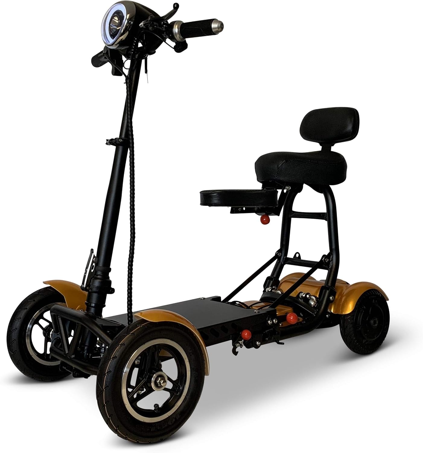 Fold and Travel Mobility Scooters for Adults 4 Wheel Long Range Mobility Scooter Electric Wheelchair Power (Gold)