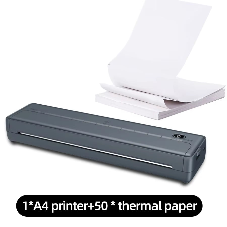 A4 Portable Printer, Lightweight and Compact Thermal Mobile Printer, Wireless Printer for Travel, Vehicles, Office