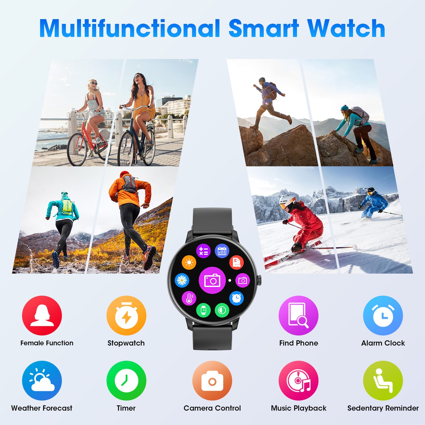 2024 New Women'S Smartwatch, 1.39-Inch HD Touchscreen, Fitness Tracker, Multi-Sport Mode, Wireless Calling, for Android and Iphone Devices (Black)