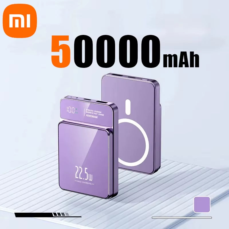 Xiaomi Power Bank 50000Mah Wireless Magnetic Power Bank Magsafe Super Fast Charging Suitable for Iphone Lenovo Samsung Huawei