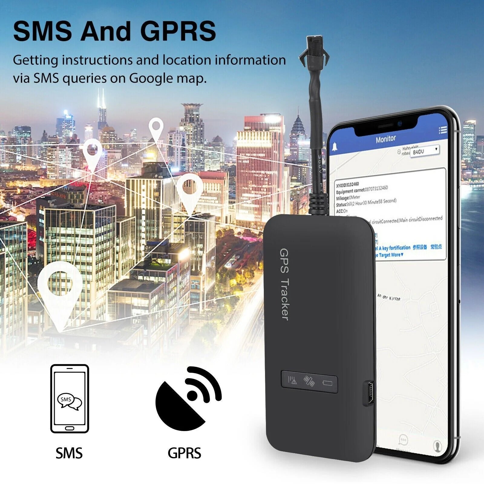 Real Time GPS Tracker Tracking Locator Device GPRS GSM Car/Motorcycle anti Theft