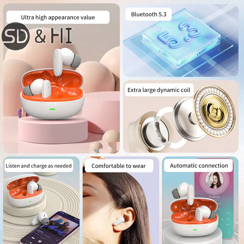 Wireless AI Translation Earphone Support Multilingual Language Business Trip Headphone Overseas Travel Headset Stereo Earbuds