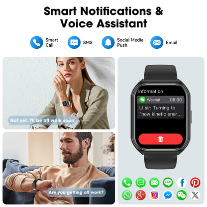 Smart Watch for Men with IP67 Waterproof,1.85 Inch Smart Watch Black