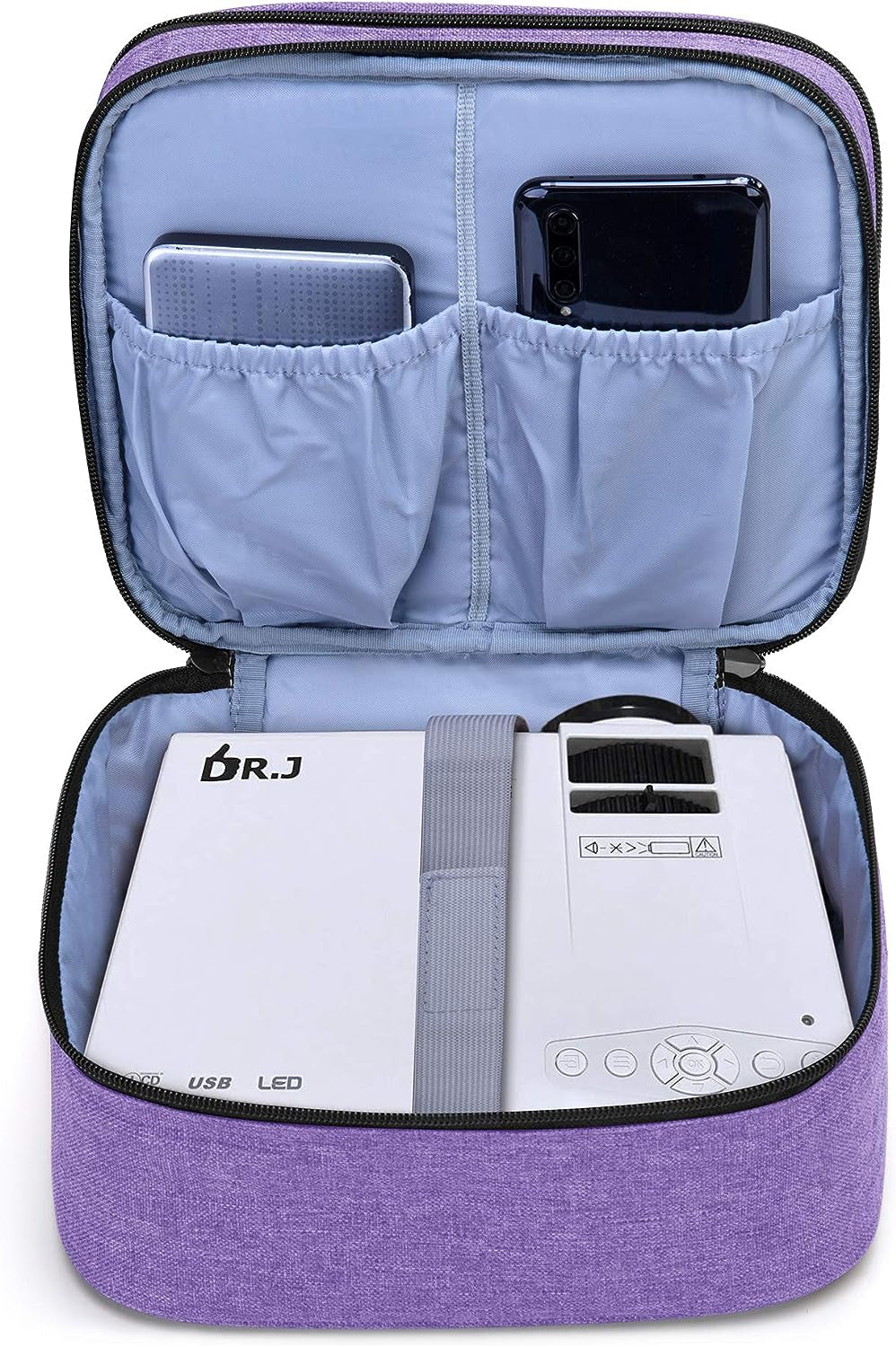 Carrying Bag for DR.J Mini Projector, Portable Case for Mini Projector and Accessories (Fits Most Major Mini Projectors), Purple