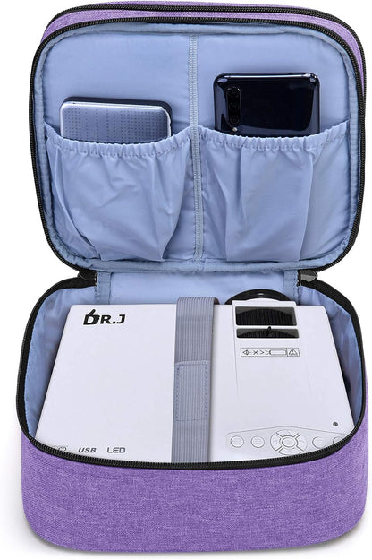 Carrying Bag for DR.J Mini Projector, Portable Case for Mini Projector and Accessories (Fits Most Major Mini Projectors), Purple